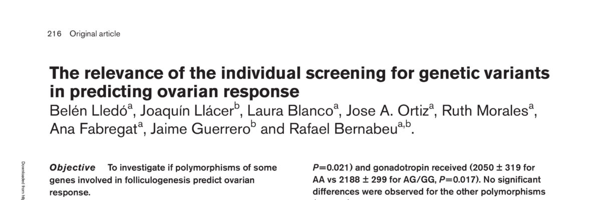 The relevance of the individual screening for genetic variants in predicting ovarian response