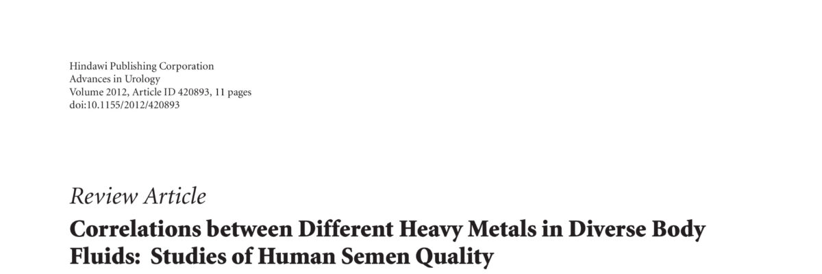 Correlations between Different Heavy Metals in Diverse Body Fluids: Studies of Human Semen Quality