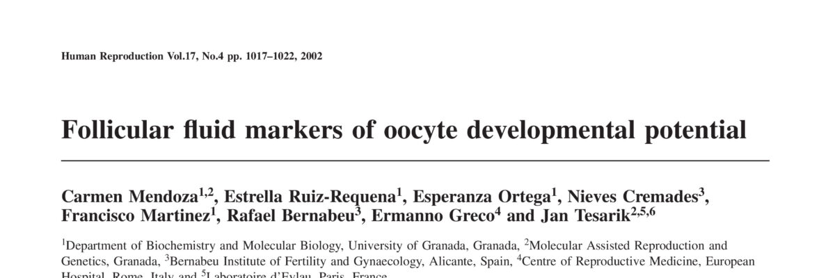 Follicular fluid markers of oocyte developmental potential