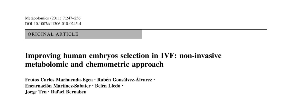 Improving human embryos selection in IVF: non-invasive metabolomic and chemometric approach