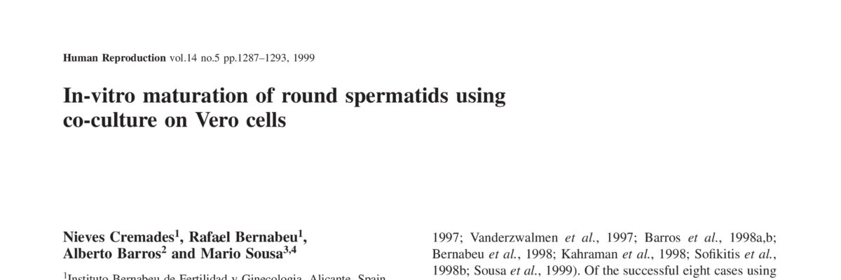 In-vitro maturation of round spermatids using co-culture on Vero cells