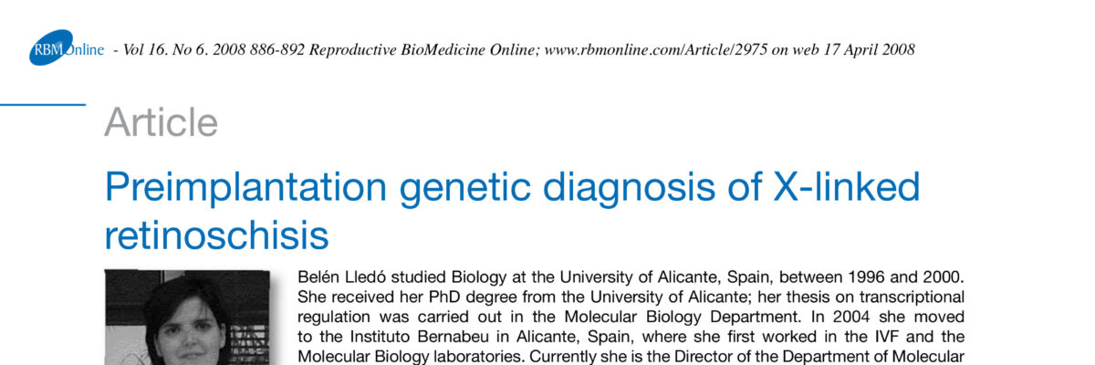 Preimplantation genetic diagnosis of X-linked retinoschisis