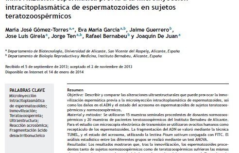 Primer premio de la Asociación Española de Andrología (ASESA) al mejor trabajo de investigación original