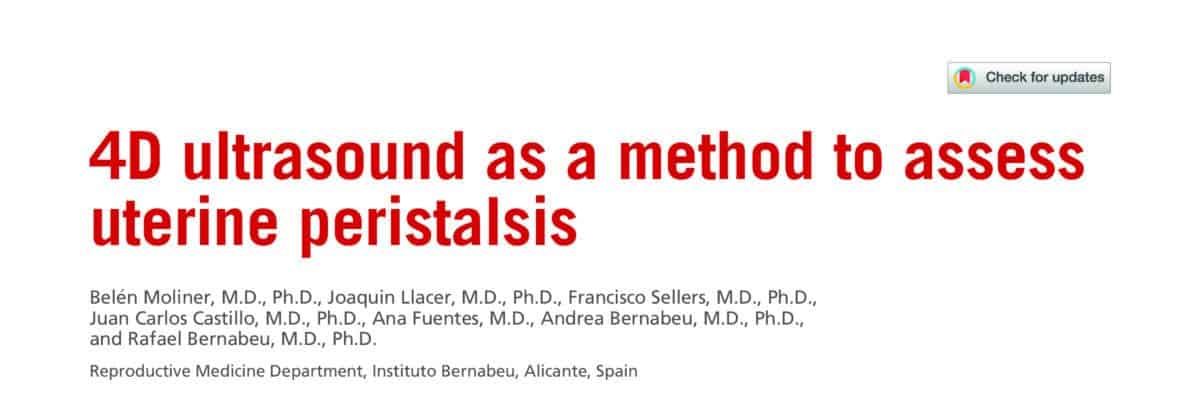 4D ultrasound as a method to assess uterine peristalsis