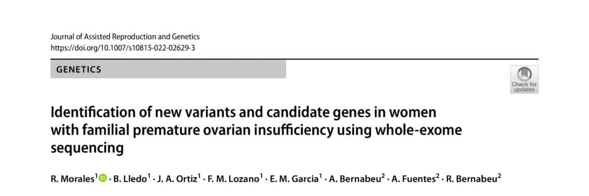 Identification of new variants and candidate genes in women with familial premature ovarian insuficiency using whole exome sequencing
