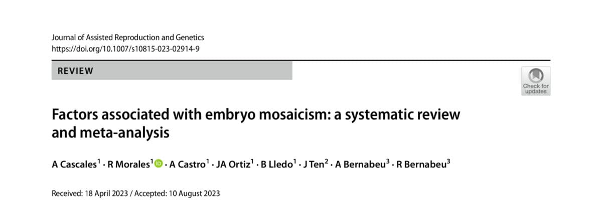 Factors associated with embryo mosaicism: a systematic reviewand meta‑analysis