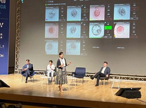 Dr Andrea Bernabeu discusses embryo selection through artificial intelligence at the 2nd European AI Forum in Alicante.