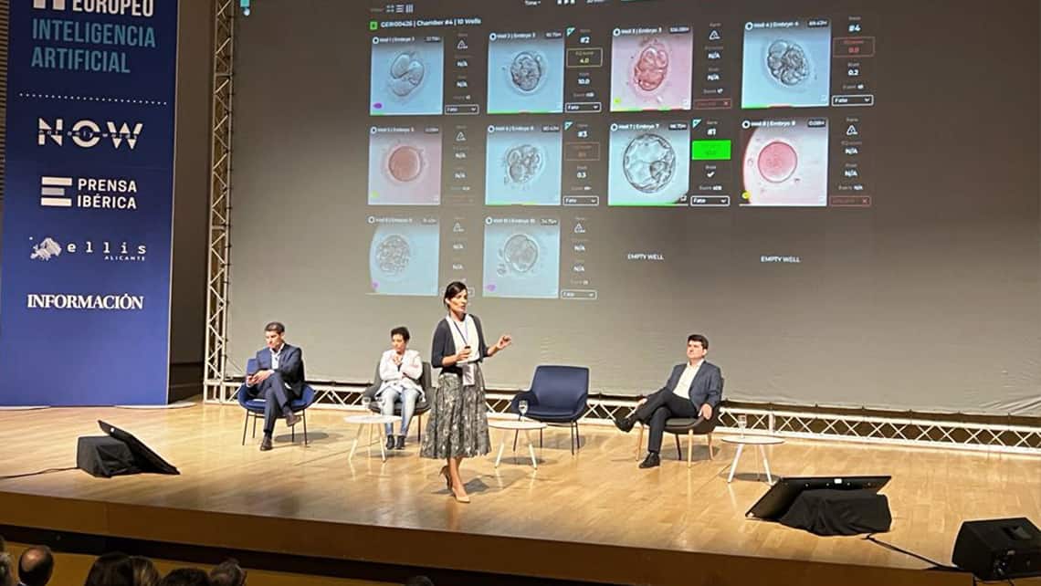 Dr Andrea Bernabeu discusses embryo selection through artificial intelligence at the 2nd European AI Forum in Alicante.